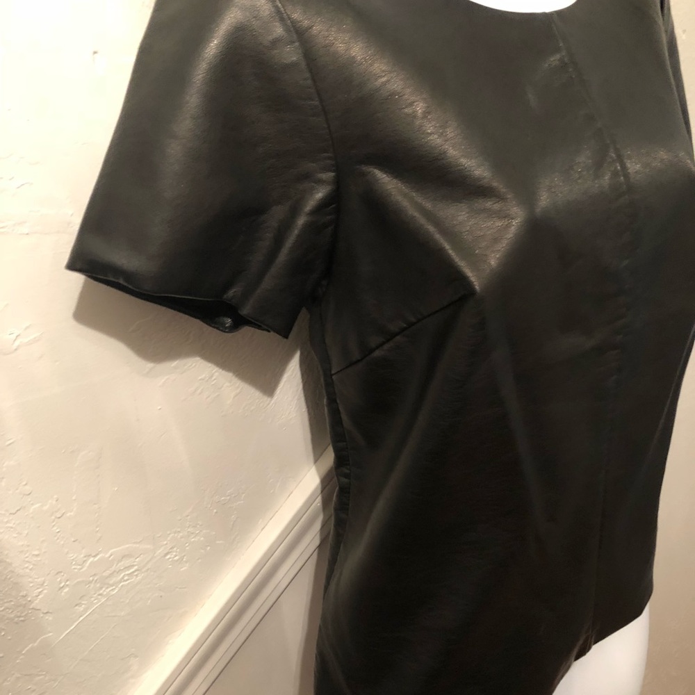Express Black Faux Leather Top - Picture 2 of 5